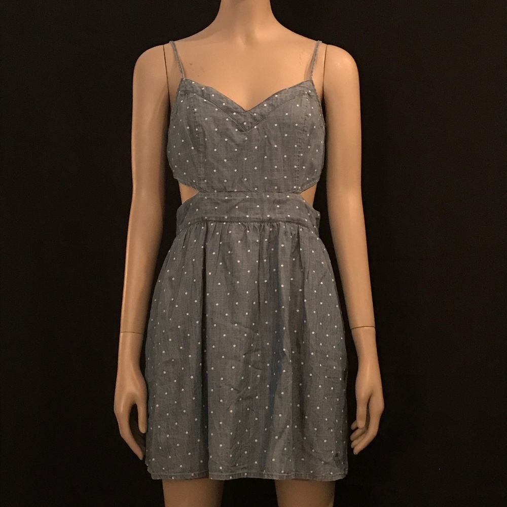 Abercrombie & Fitch Dress Size L Polka Dot Cut Out - Picture 2 of 7